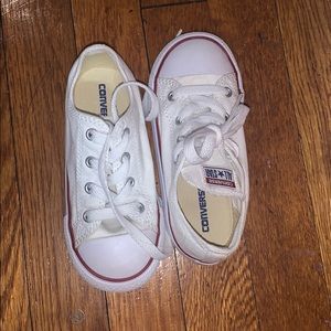 Toddler white Converse low tops